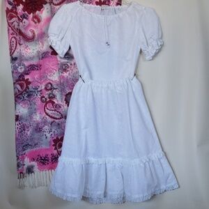 Vintage handmade skirt/top set white eyelet girls